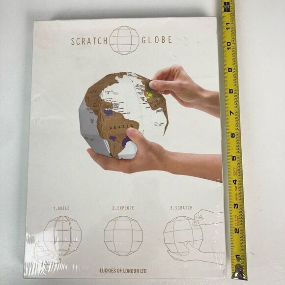 Scratch Globe Luckies of London New Sealed Box Travel Tracking Map Novelty Gift - Picture 7 of 8